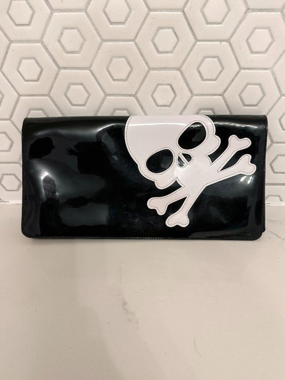 Lolo Pleather Skull Clutch